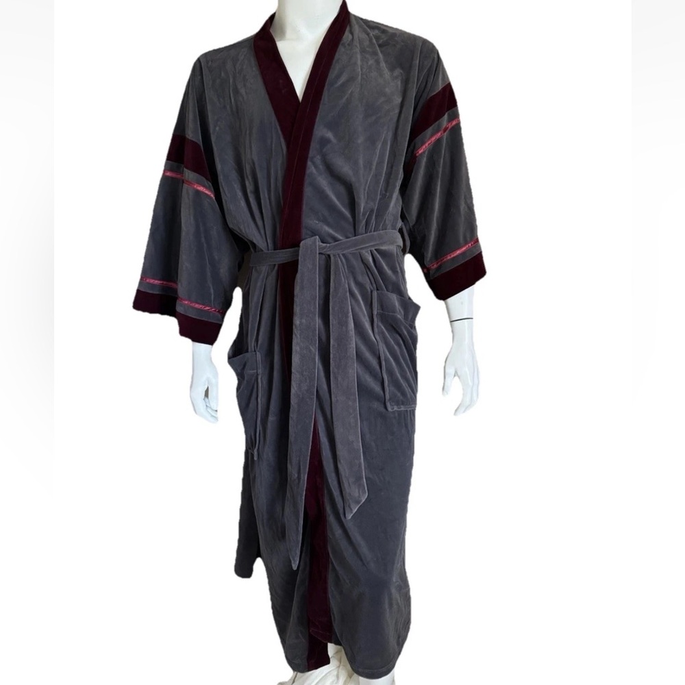 VTG Pierre Cardin Robe Mens M Pockets USA Velour 70s Smoking XL